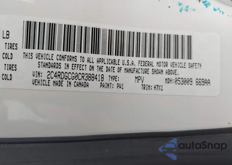 2012 Dodge Grand Caravan Sxt from USA, damaged, VIN 2C4RDGCG0CR388418